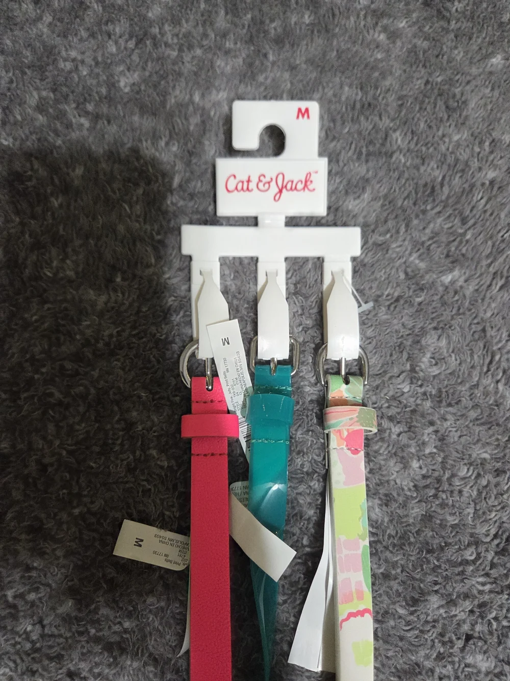 Cat & Jack Pink, Teal and Floral Girls Belt Trio